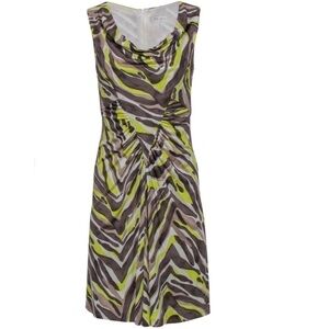 TRINA TURK Silk Printed Ruched Dress